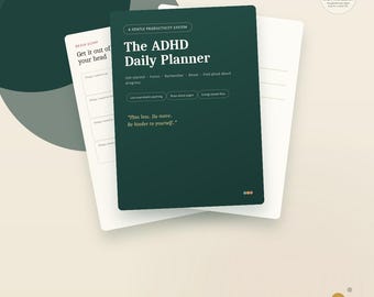 Agenda giornaliera per persone con ADHD / Sistema interattivo di produttività (scaricabile in PDF)