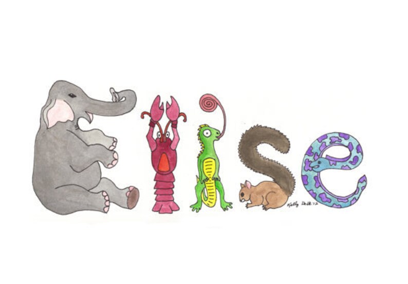 Personalized Animal name for Children 9 Letters | Etsy
