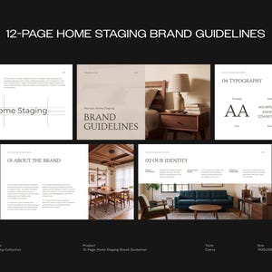 Home Staging Brand Guidelines Template, Editable Canva Brand Style Guide