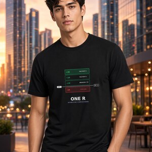 One R Trading T-Shirt | Risiko-Rendite-Daytrader-T-Shirt, Bekleidung für Aktienhandelsfirmen