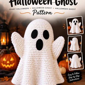 Virkat Halloween-spökmönster, jättespöke-amigurumi, läskigt spöke-plysch PDF