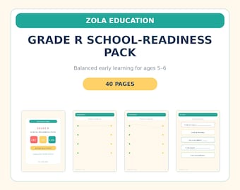 Pack de préparation à l'école primaire (Grade R), activités mathématiques d'éveil à la lecture (PDF)
