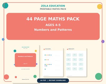 Pack de mathématiques Zola Education, 4-5 ans, Nombres et suites logiques (Téléchargement PDF)