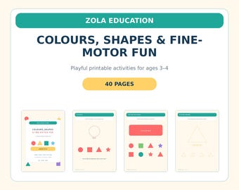 Cahier d'exercices de motricité fine pour la maternelle, activités sur les couleurs et les formes (téléchargement PDF)