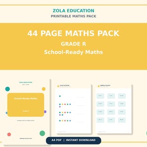 Grade R Maths Activity Pack, 44-page Printable Worksheets (PDF Download ...