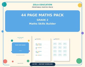 Pack d'activités de 44 pages pour développer les compétences en mathématiques de 2e année (téléchargement PDF)