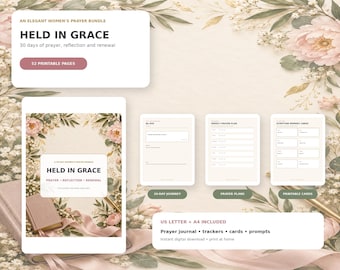 Ensemble de carnets de prières « Heald in Grace » | 30 jours de méditations chrétiennes (téléchargement numérique)
