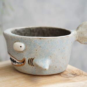 Shark pot , Shark plant pot , Handmade ceramics , pottery image 3