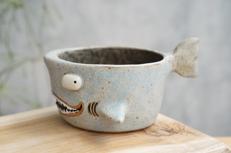 Shark pot , Shark plant pot , Handmade ceramics , pottery image 3
