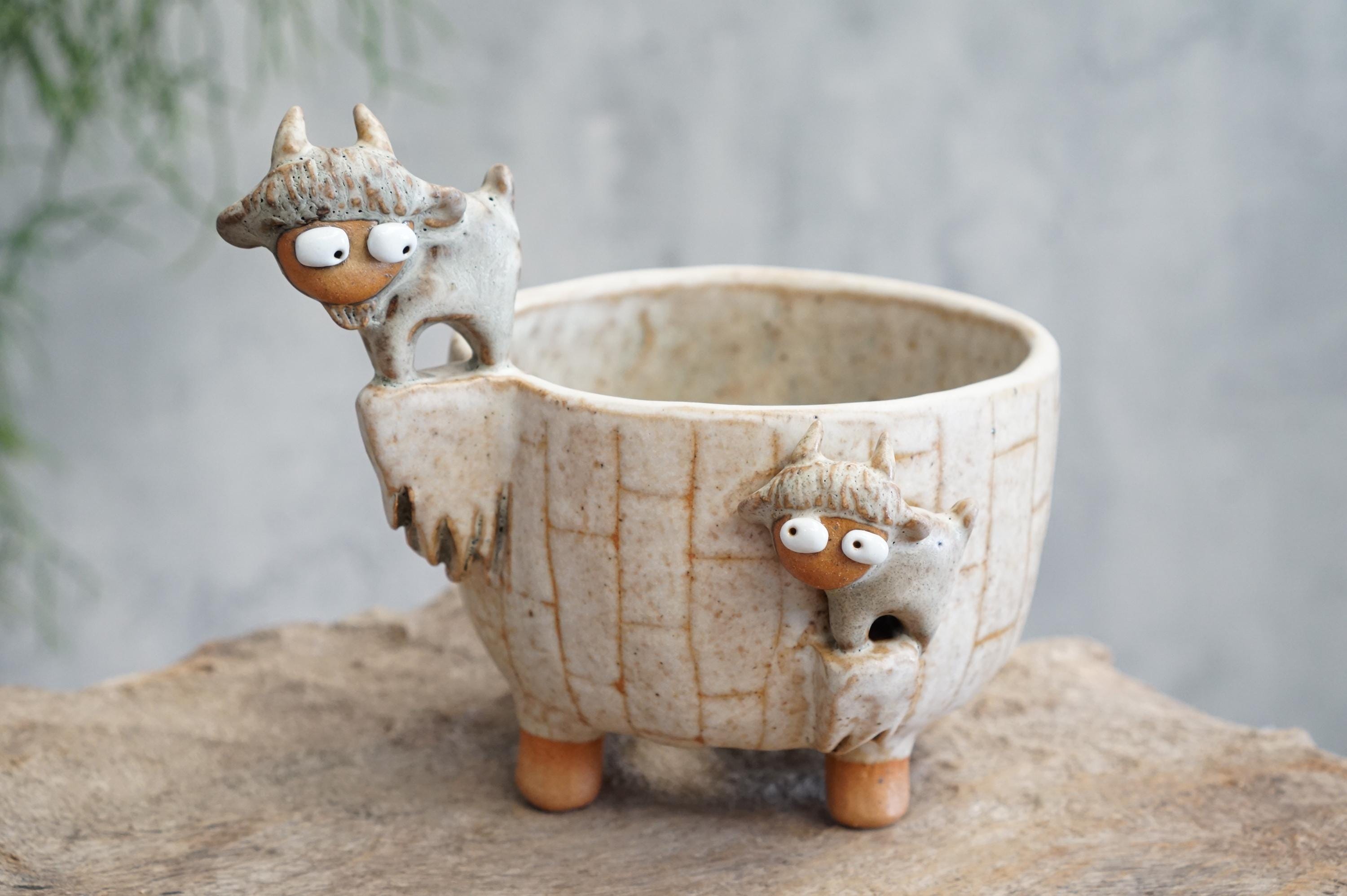 鉢・プランター goat <LOST> Clay Goat Pot - Etsy