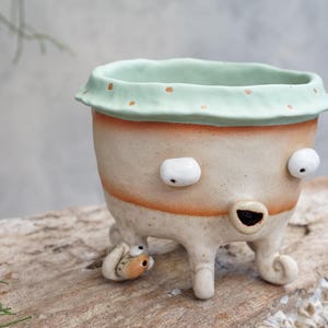 Bläckfisk, blåfisk, bläckfisk, kruka, handgjord keramik