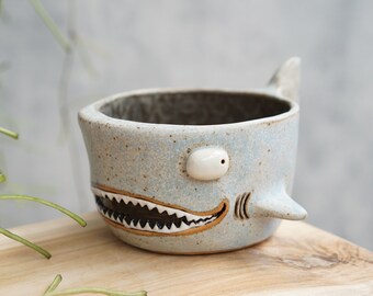 Shark pot , Shark plant pot , Handmade ceramics , pottery