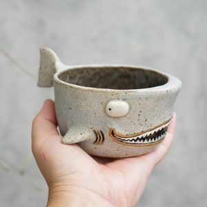 Shark pot , Shark plant pot , Handmade ceramics , pottery image 8