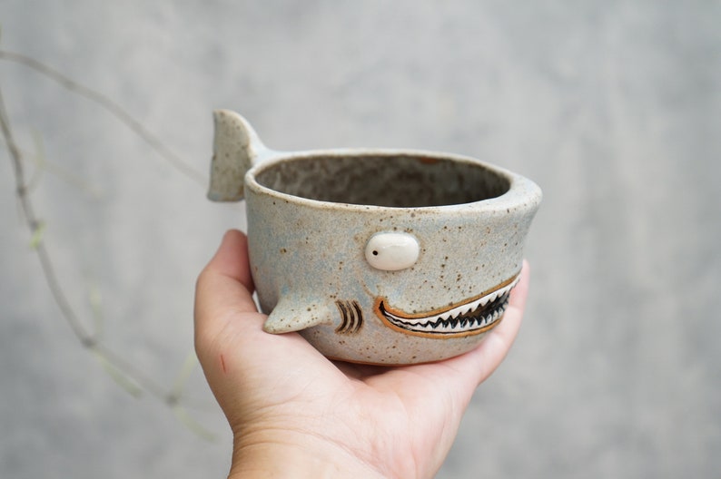 Shark pot , Shark plant pot , Handmade ceramics , pottery image 8