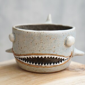 Shark pot , Shark plant pot , Handmade ceramics , pottery image 4