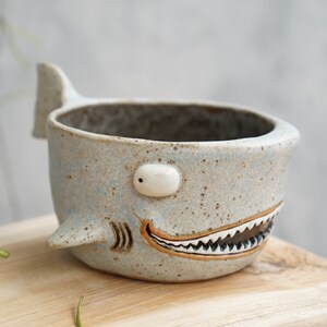 Shark pot , Shark plant pot , Handmade ceramics , pottery image 5