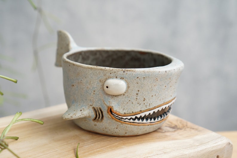Shark pot , Shark plant pot , Handmade ceramics , pottery image 5