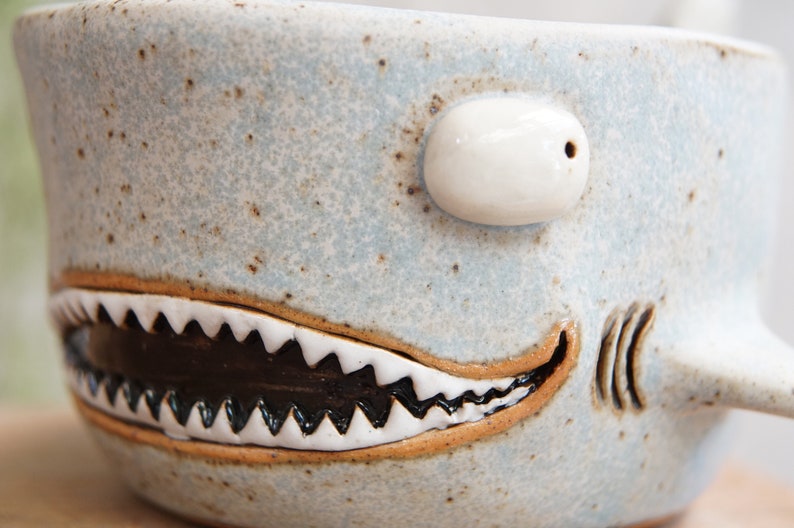 Shark pot , Shark plant pot , Handmade ceramics , pottery image 2