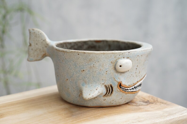 Shark pot , Shark plant pot , Handmade ceramics , pottery image 6