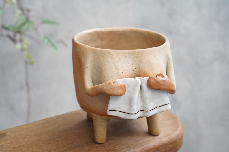 A funny plant pot, underwear , Succulent Pots, Ceramic Planter