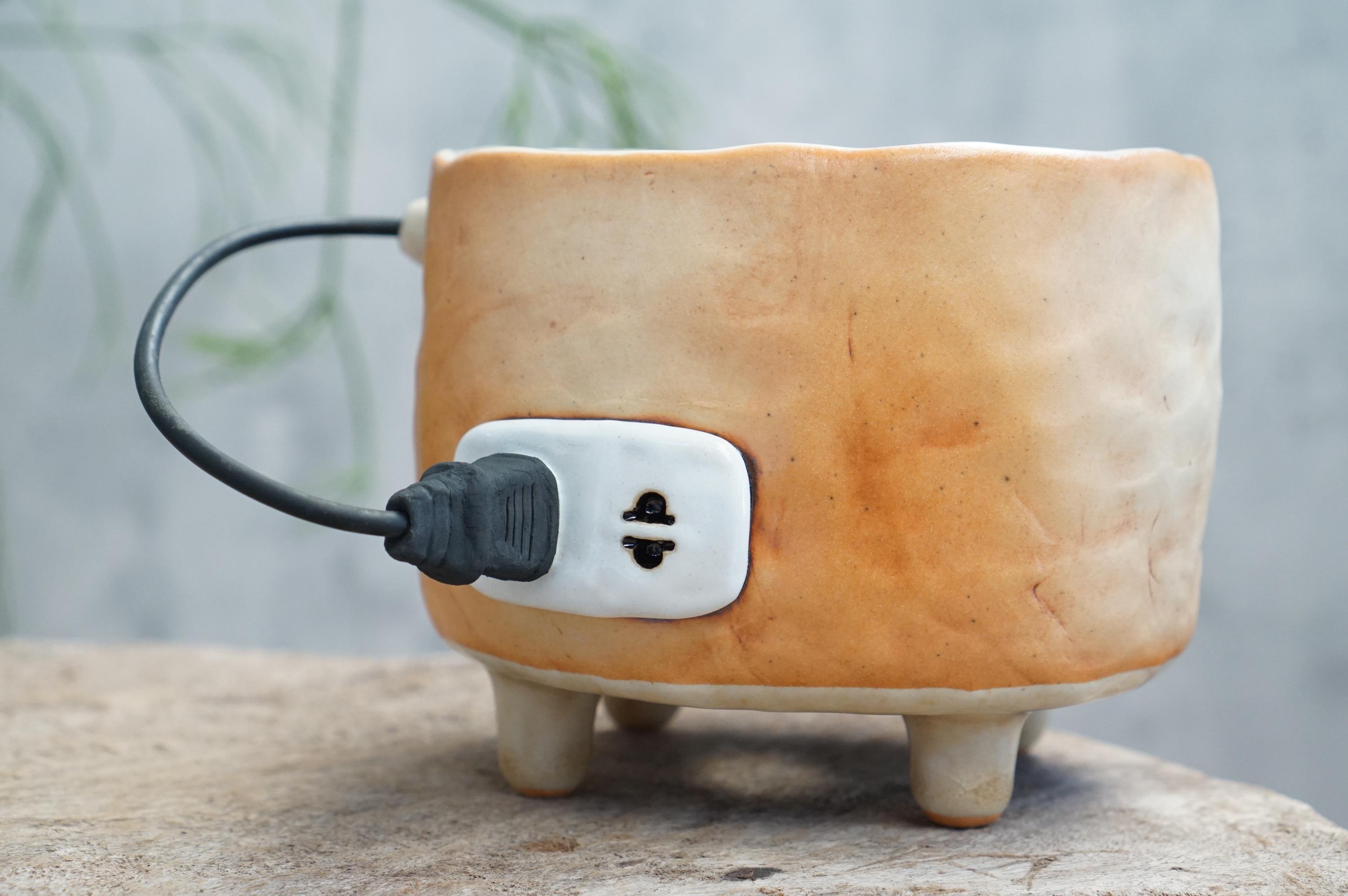 Pot Plug Power Plug Pot, Plug Planter, Plug , Plant Pot , Wire , Handmade ...