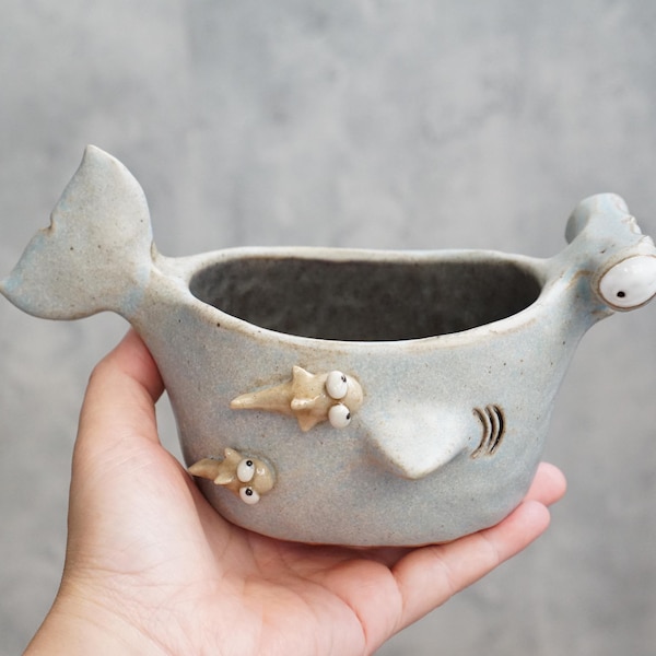 Hammerhead shark plant Pot,animal planter with succulent,succulent pots handmade