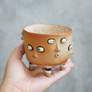 Succulent Pots Ceramic Planter Face ,polka dot image 6