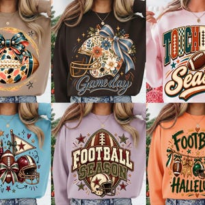 Ensemble d'images PNG pour la saison de football américain, motifs de sublimation Coquette Bow Football, casque de jour de match, saison des touchdowns, Alléluia du football américain, transparent