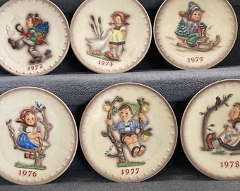 Vintage Hummel Annual Plate 1973-1978 Collectable , With Original Boxes