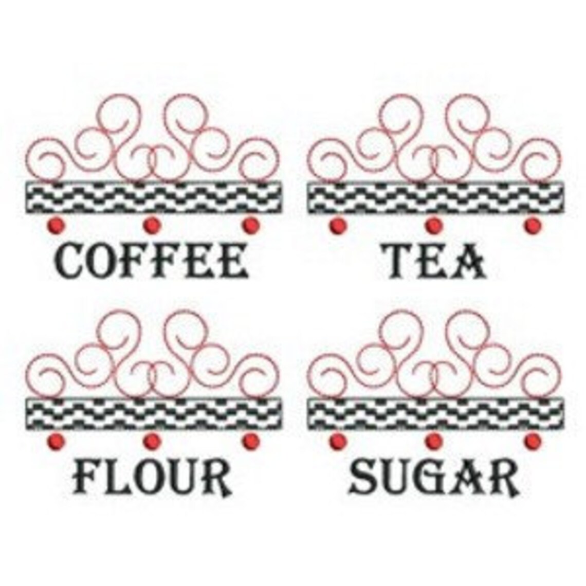 Canister Labels Flour Sugar Coffee Tea Etsy