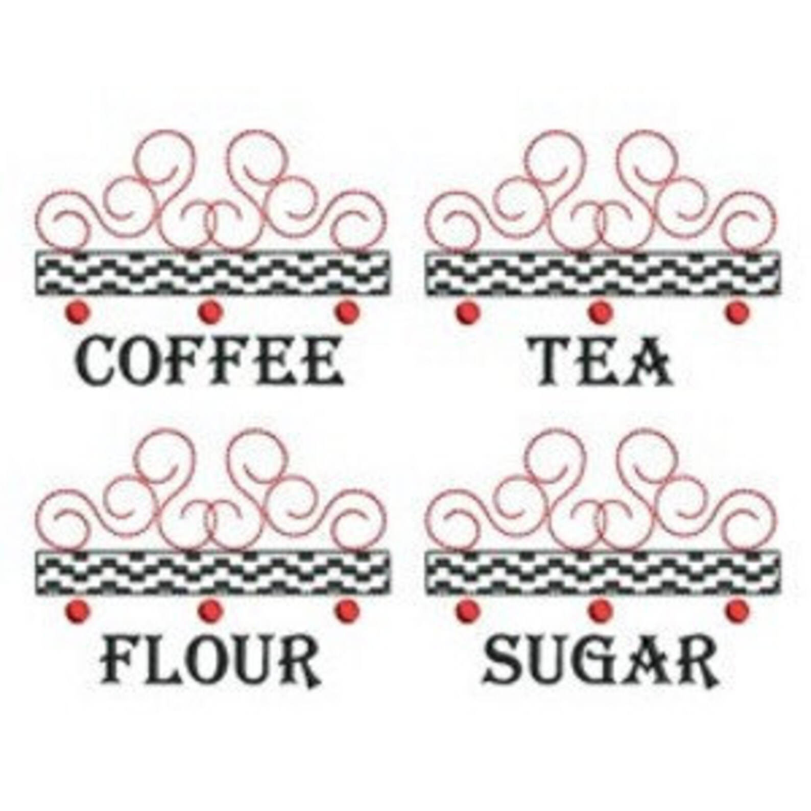 Canister Labels Flour Sugar Coffee Tea Etsy