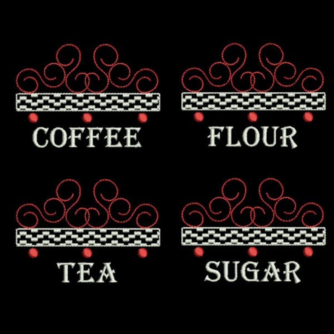 Canister Labels Flour Sugar Coffee Tea Etsy