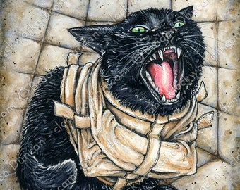 cat in straight jacket