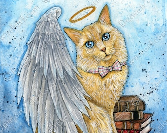 Cat of Ineffable Good - Fine Art Watercolour Angel Cat Print