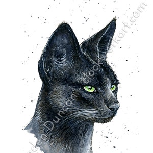 Black Serval - Art for Charity Watercolour Wildcat Print