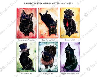 Black Cat Kitty Chasing Clock Mechanic Steampunk Gear Chain Dangle Earrings