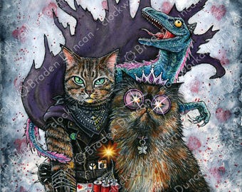 You Will Not Break Us: Dungeon Crawler Carl Fine Art Watercolour Cat Print