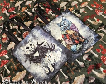 Nightmeow Before Hiss-tmas: Cat Skellington & Ragdoll Kitten - Canvas Tote Bag