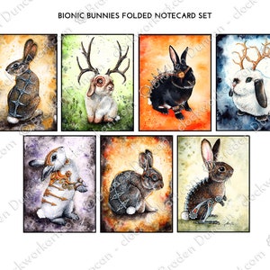 Bionic Bunnies - Cartes de correspondance pliées, Lapin, Cartes de voeux