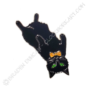 Bow Ties Are Cool Kitten Enamel Pin: Watercolour Steampunk Black Cat