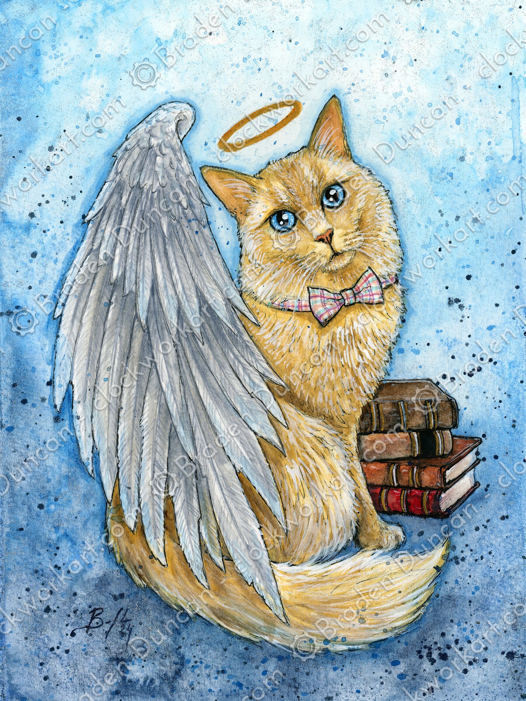 Cat of Ineffable Good - Fine Art Watercolour Angel Cat Print - Etsy