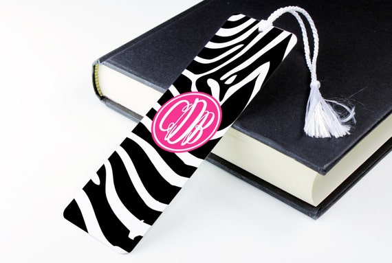 Zebra Print Bookmark – personalised metal bookmark - personalized unique bookmark - literary gift - teacher gift - book lover gift - p15