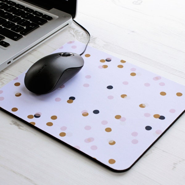 Confetti Rectangle Mouse Pad - Mouse Mat Desk - Polka Dot Spots NCA