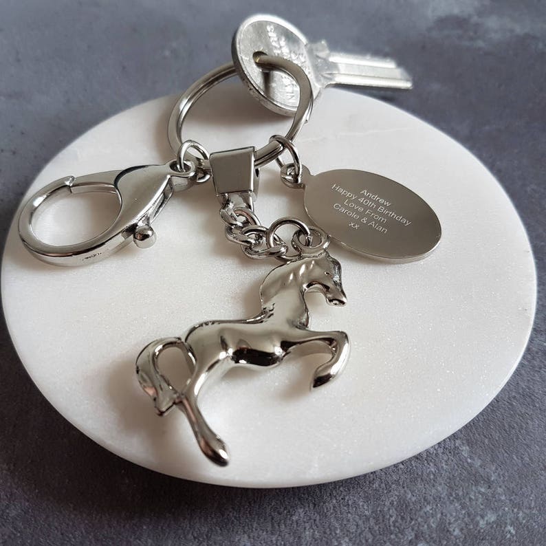 Personalised Horse Keyring Equine Keyring Animal Gift Keychain Canine Pets Accessories E07247 image 1