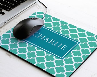 Quatrefoil Print Mouse Mat – personalised mouse pad – pattern mousepad – personalized graduation gift - coworker gift - p02