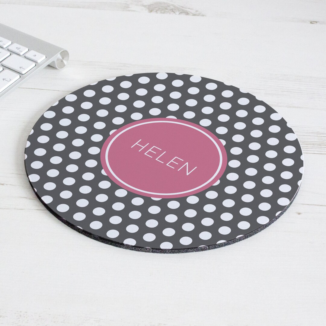 Retro Aqua Peacock Pattern Monogram Mouse Pad - View #2