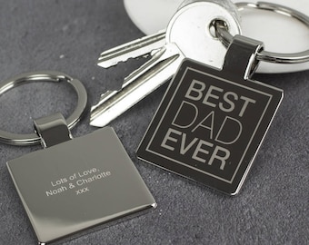 Personalised Best Dad Ever Keyring Fathers Day - Keyring - Gift - E05580