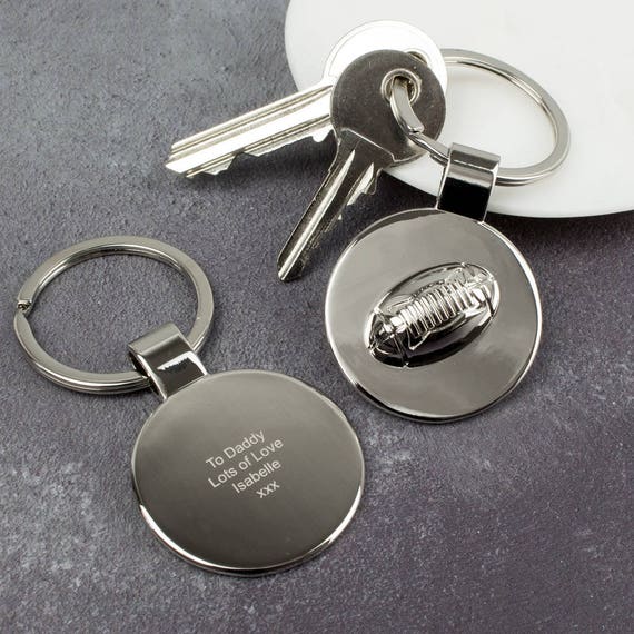 Personalised Rugby Ball Keyring Sports Gift Keychain Etsy