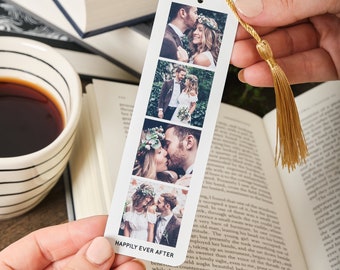 Custom Photo Booth Metal Bookmark - Personalised with Photos - Anniversary Wedding Gift