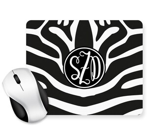 Zebra Print Mouse Mat – personalised mouse pad – pattern mousepad – desk accessories - personalized graduation gift - coworker gift - p15